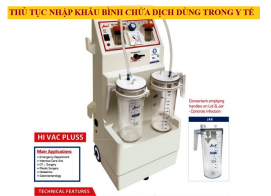 Thủ tục nhập khẩu bình chứa dịch dùng trong y tế