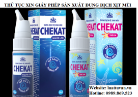 Thủ tục xin giấy phép sản xuất dung dịch xịt mũi