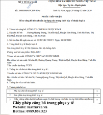 Giấy phép công bố trang phục y tế