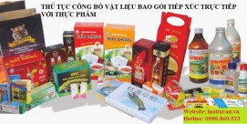 Thủ tục công bố vật liệu bao gói tiếp xúc trực tiệp với thực phẩm