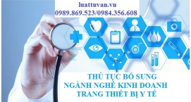 Thủ tục bổ sung ngành nghề kinh doanh trang thiết bị y tế