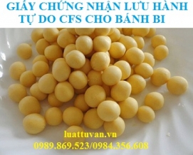 Giấy chứng nhận lưu hành tự do CFS cho bánh bi