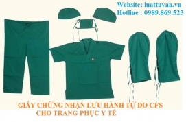 Giấy chứng nhận lưu hành tự do CFS cho trang phục phẫu thuật