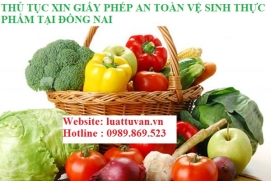 Thủ tục xin giấy phép an toàn vệ sinh thực phẩm tại Đồng Nai