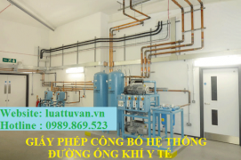 Giấy phép công bố hệ thống đường ống khí y tế