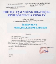 Thủ tục tạm ngừng hoạt động kinh doanh của công ty