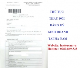 Thủ tục thay đổi đăng ký kinh doanh tại Hà Nam