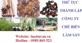 Thủ tục thành lập công ty chế biến lâm sản