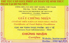 Thủ tục xin giấy phép an toàn vệ sinh thực phẩm tại Hưng Yên