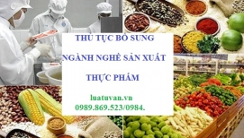 Thủ tục bổ sung ngành Sản xuất thực phẩm