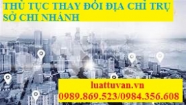Thủ tục thay đổi địa chỉ trụ sở chi nhánh