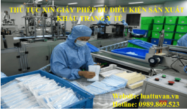 Thủ tục xin giấy phép sản xuất khẩu trang y tế