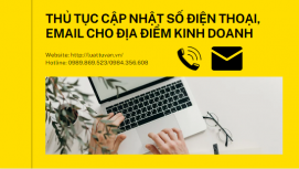 Thủ tục cập nhật số điện thoại, email cho địa điểm kinh doanh tại Bắc Ninh