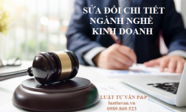 Thông báo sửa đổi chi tiết ngành nghề kinh doanh