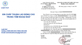 xin chấp thuận lao động cho trung tâm ngoại ngữ