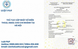 Thủ tục cập nhật số điện thoại, email cho chi nhánh tại Hà Nội