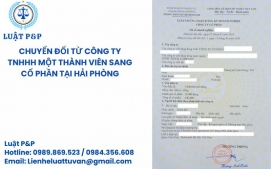 Chuyển đổi từ công ty TNHH một thành viên sang cổ phần tại Hải Phòng