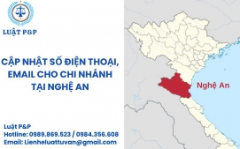 Cập nhật số điện thoại, email cho chi nhánh tại Nghệ An