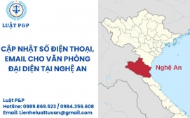 Cập nhật số điện thoại, email cho văn phòng đại diện tại Nghệ An