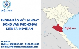 Thông báo mở lại hoạt động văn phòng đại diện tại Nghệ An