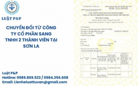 Chuyển đổi từ công ty Cổ phần sang TNHH 2 thành viên tại Sơn La