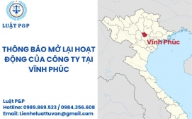 Thông báo mở lại hoạt động của công ty tại Vĩnh Phúc