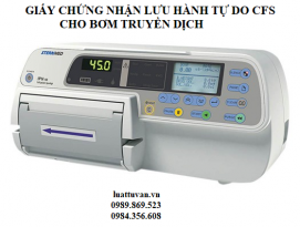 Giấy chứng nhận lưu hành tự do CFS cho bơm truyền dịch