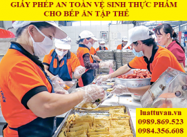 Giấy phép an toàn vệ sinh thực phẩm cho bếp ăn tập thể