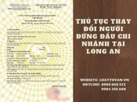 Thủ tục thay đổi người đứng đầu chi nhánh tại Long An