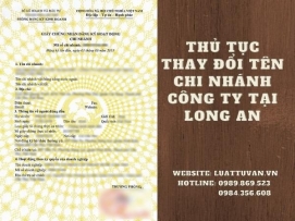 Thủ tục thay đổi tên chi nhánh công ty tại Long An