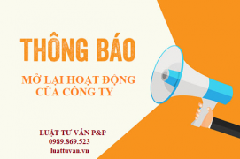 Thủ tục thông báo mở lại hoạt động công ty tại Bà Rịa – Vũng Tàu