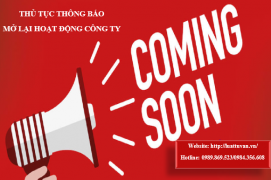 Thủ tục thông báo mở lại hoạt động công ty tại Ninh Bình