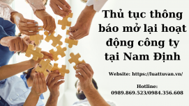 Thủ tục mở lại hoạt động công ty tại Nam Định