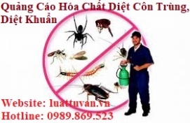 Giấy xác nhận nội dung quảng cáo hóa chất, chế phẩm diệt côn trùng, diệt khuẩn dùng trong lĩnh vực gia dụng, y tế