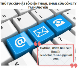 Thủ tục cập nhật số điện thoại, email cho công ty tại Hưng Yên