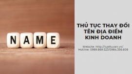 Thủ tục thay đổi tên địa điểm kinh doanh tại Ninh Bình