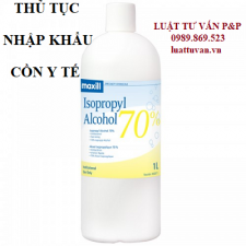 Thủ tục nhập khẩu cồn y tế