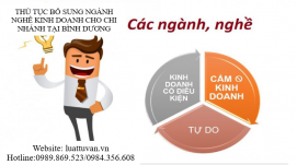 Thủ tục bổ sung ngành nghề kinh doanh cho chi nhánh tại Bình Dương