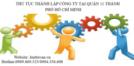 Thủ tục thành lập Công ty tại Quận 11 Thành phố Hồ Chí Minh