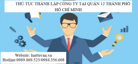 Thủ tục thành lập công ty tại Quận 12 Thành phố Hồ Chí Minh