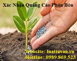 Giấy phép xác nhận quảng cáo phân bón